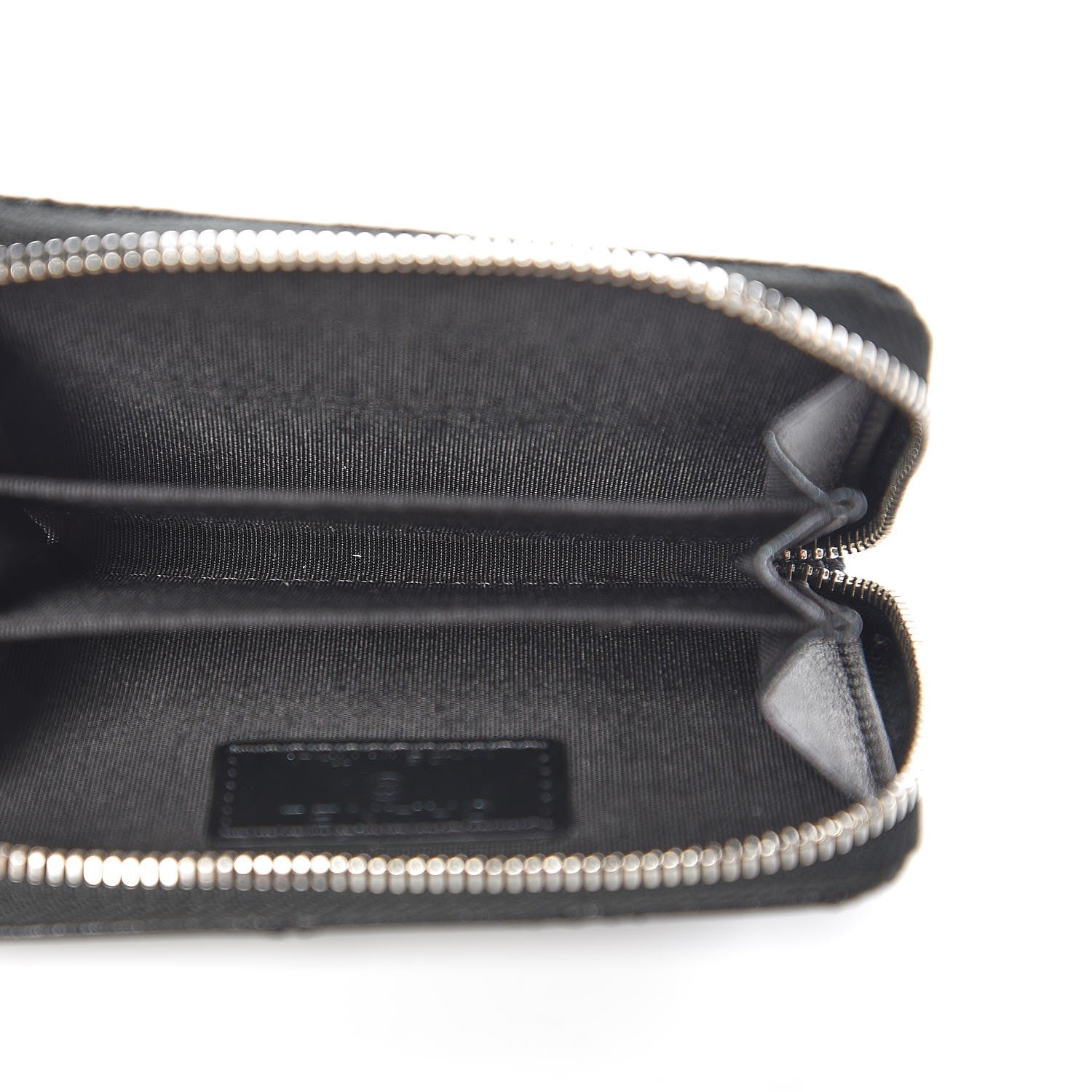 Chanel Lambskin Star Embossed Coin Purse Case Black 5 of 8