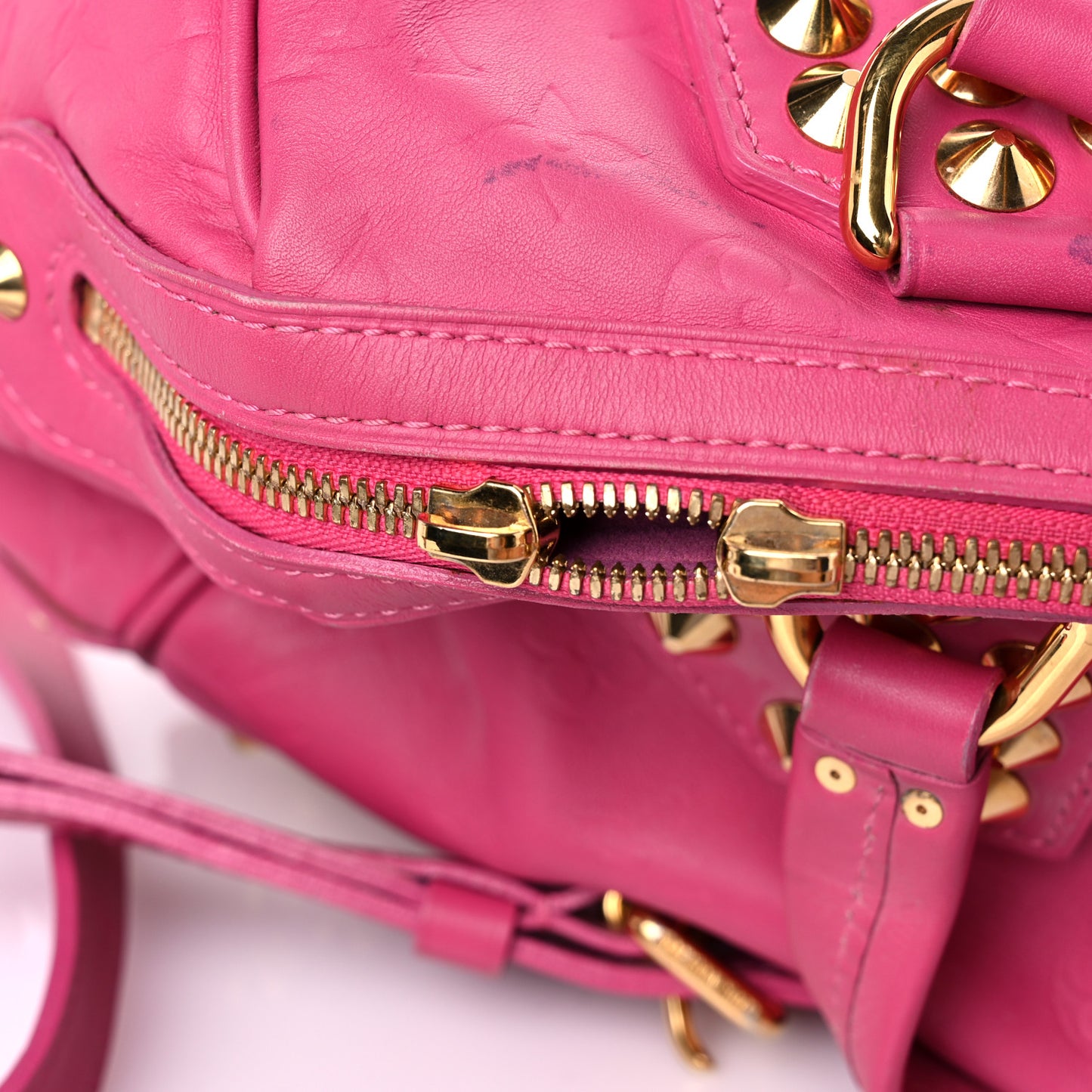 Calfskin Embossed Courtney MM Fuchsia