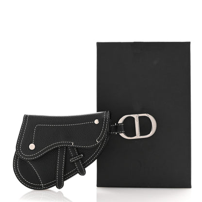 Christian Dior Grained Calfskin Saddle Mini Key Ring Black 7 of 7