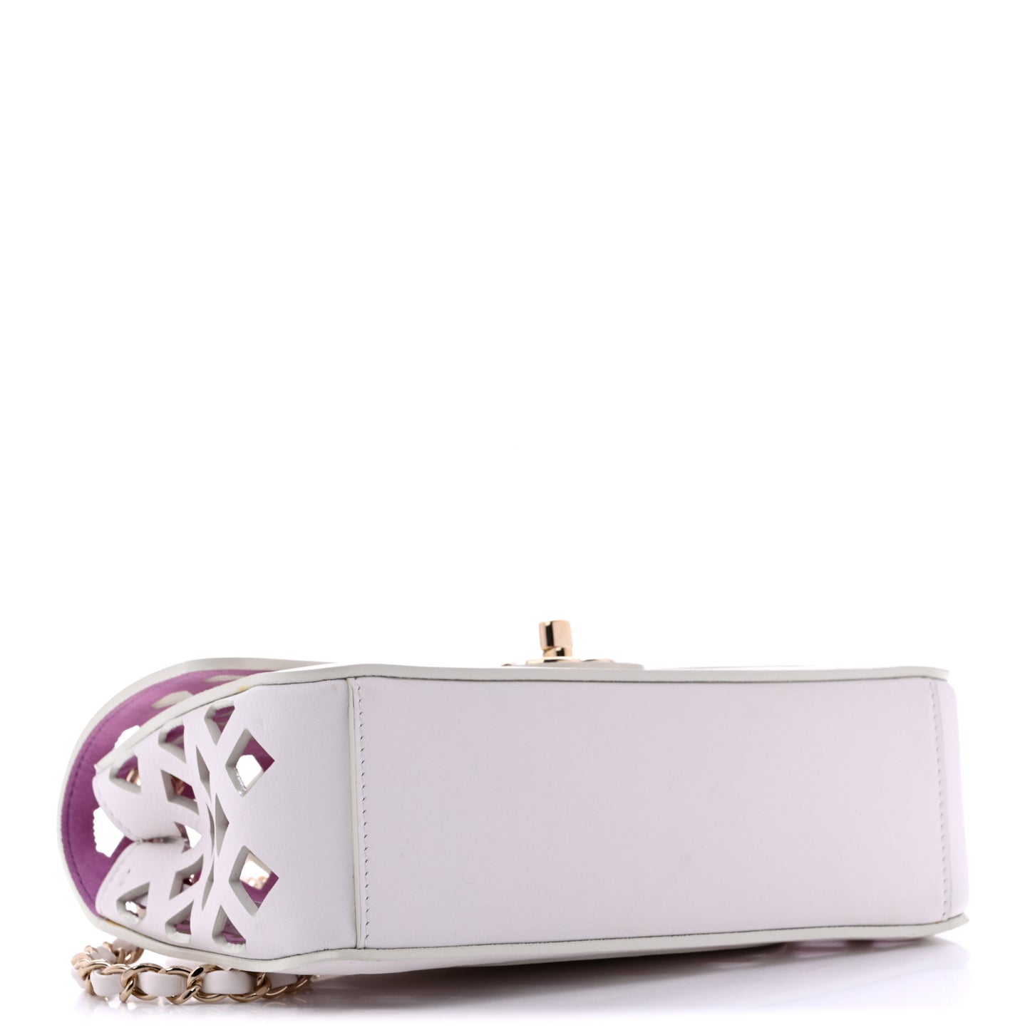 Lambskin Small Sea Through Flap White Multicolor