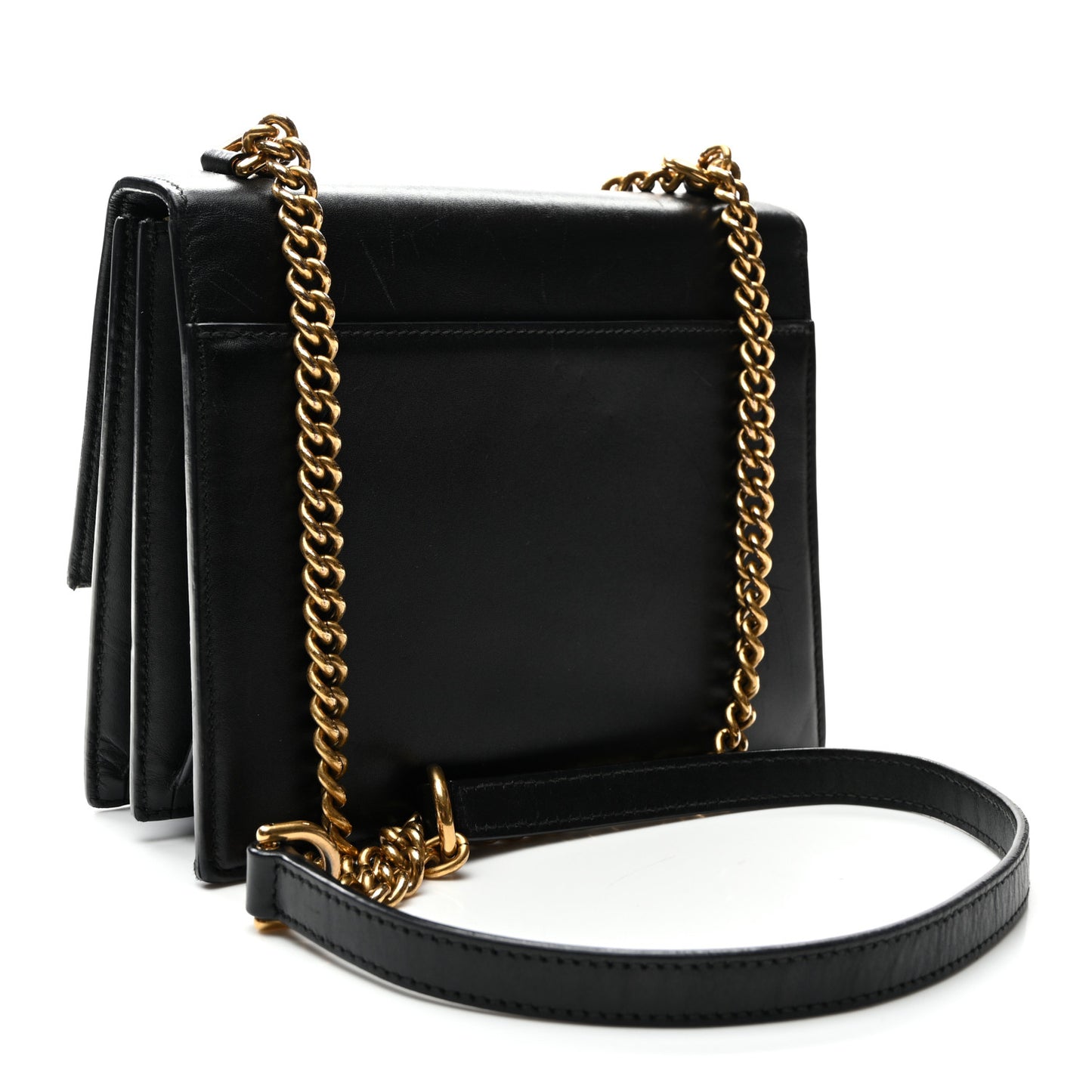 Box Calfskin S Sharp Chain Shoulder Bag Black