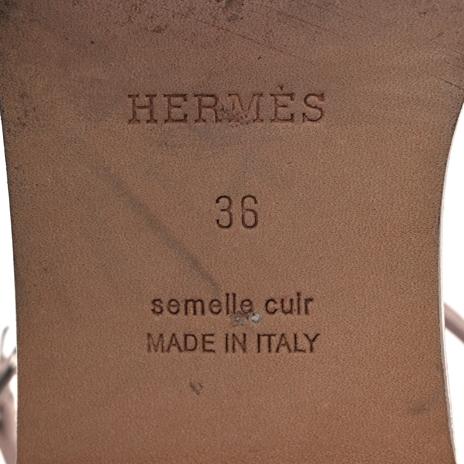 Hermes Calfskin Santorini Sandals 36 Beige Nude 8 of 11