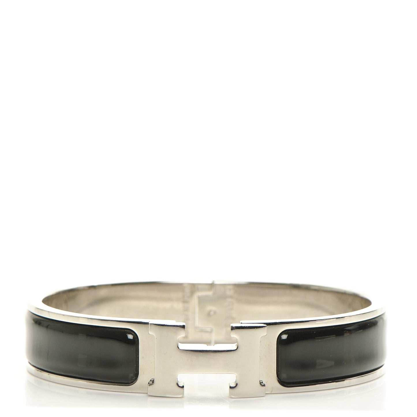 Enamel Narrow Clic Clac H Bracelet PM Black