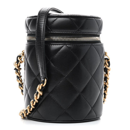 Chanel Lambskin Quilted Side Note Vanity Black 1 of 11
