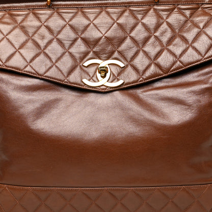 Chanel Lambskin Quilted Satchel Brown 7 of 9