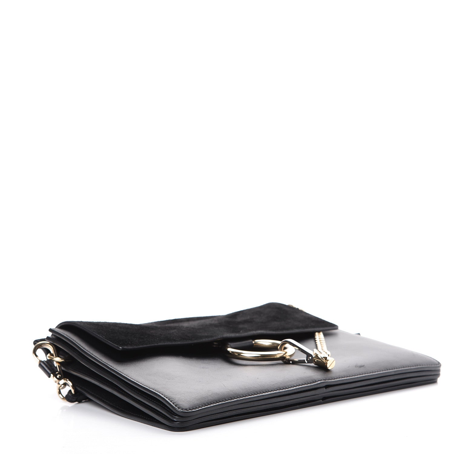 Chloe Suede Calfskin Medium Faye Shoulder Bag Black 3 of 14