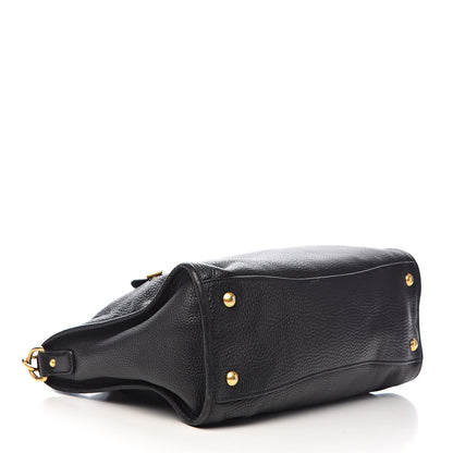 Prada Vitello Daino Shopping Satchel Black 4 of 12