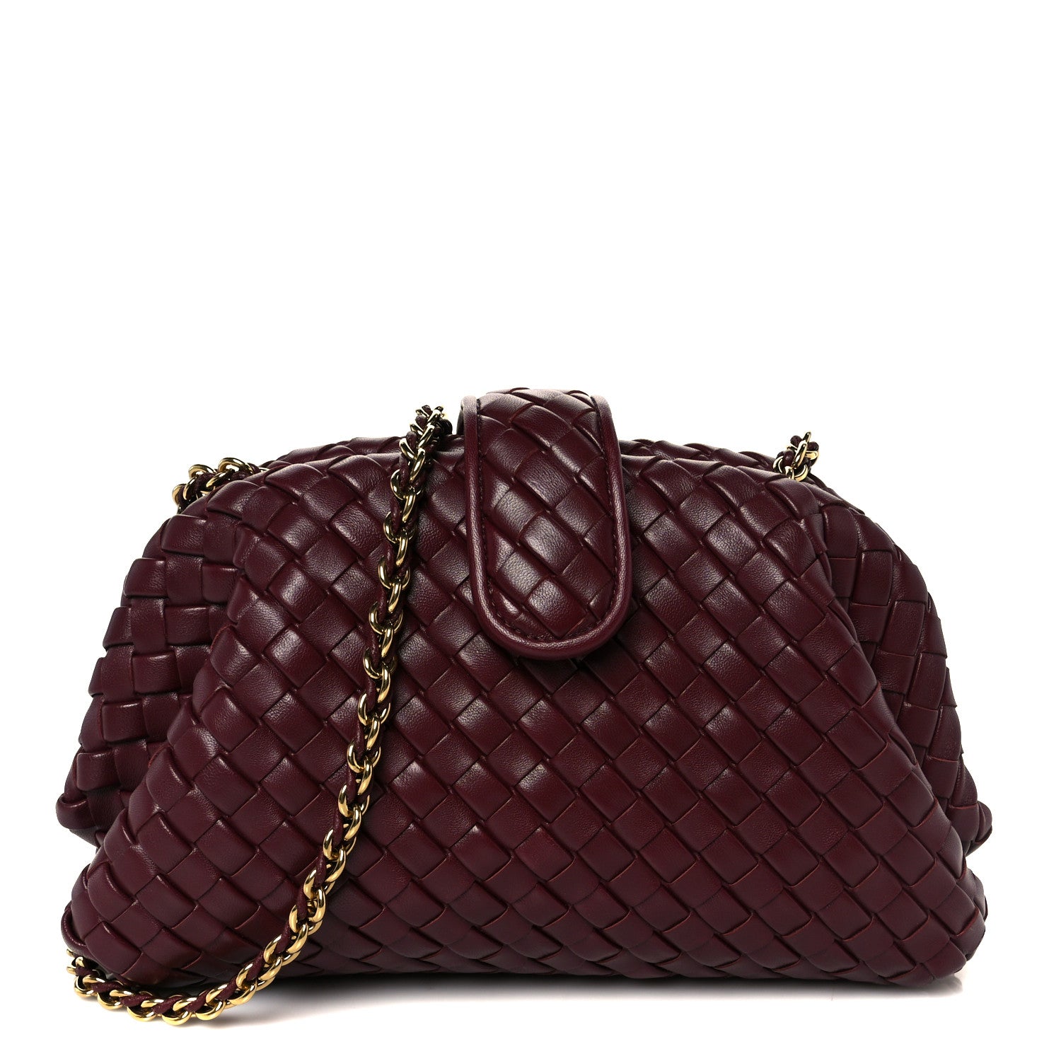 Bottega Veneta Nappa Intrecciato Small The Lauren 1980 Clutch With Chain Barolo 1 of 11