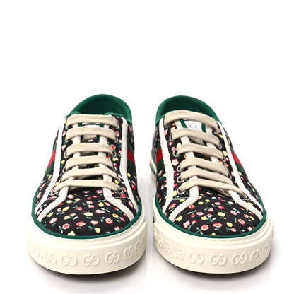 Gucci X LIBERTY OF LONDON Canvas Web Holly Print Womens 1977 Tennis Sneakers 38 Black Peach Mystic White 2 of 7