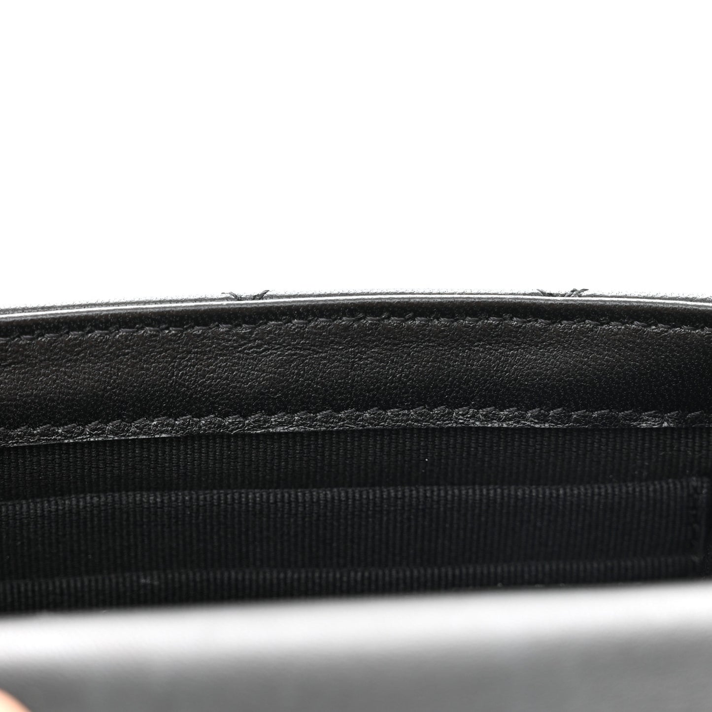 Lambskin Quilted Top Handle Flap Clutch With Chain Black