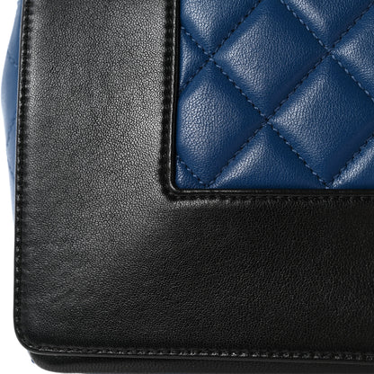 Chanel Sheepskin Quilted Vintage Mademoiselle Flap Blue Black 14 of 16