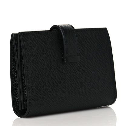 Hermes Epsom Monochrome Bearn Card Holder Wallet Black 3 of 9