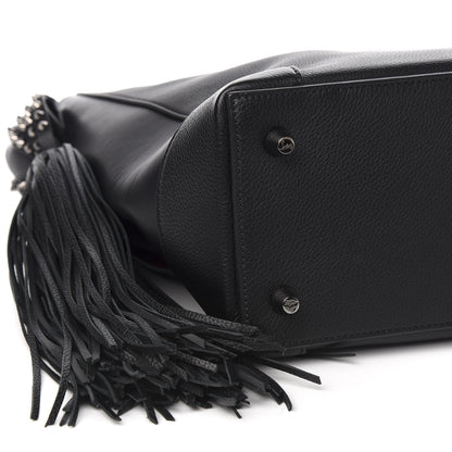 Christian Louboutin Empire Calf Spikes Fringe Eloise Hobo Black 6 of 8