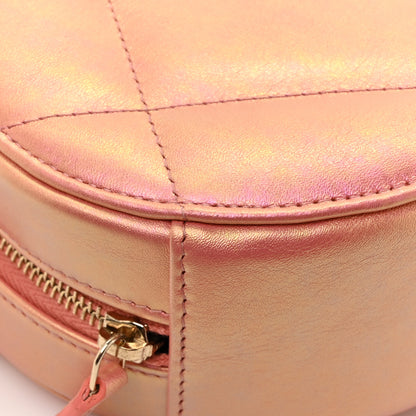 Chanel Iridescent Calfskin Quilted Chanel 19 Round Clutch With Chain Pink 11 of 11