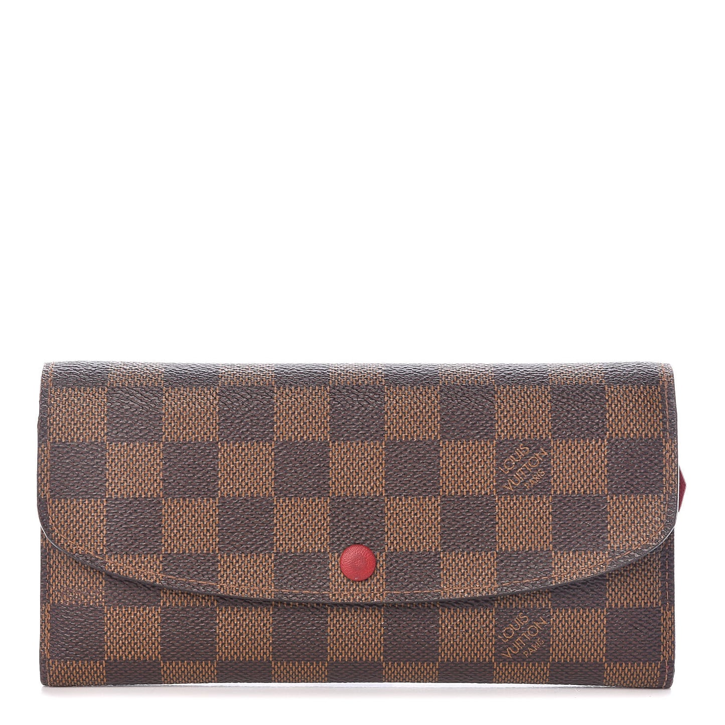Damier Ebene Emilie Wallet Red