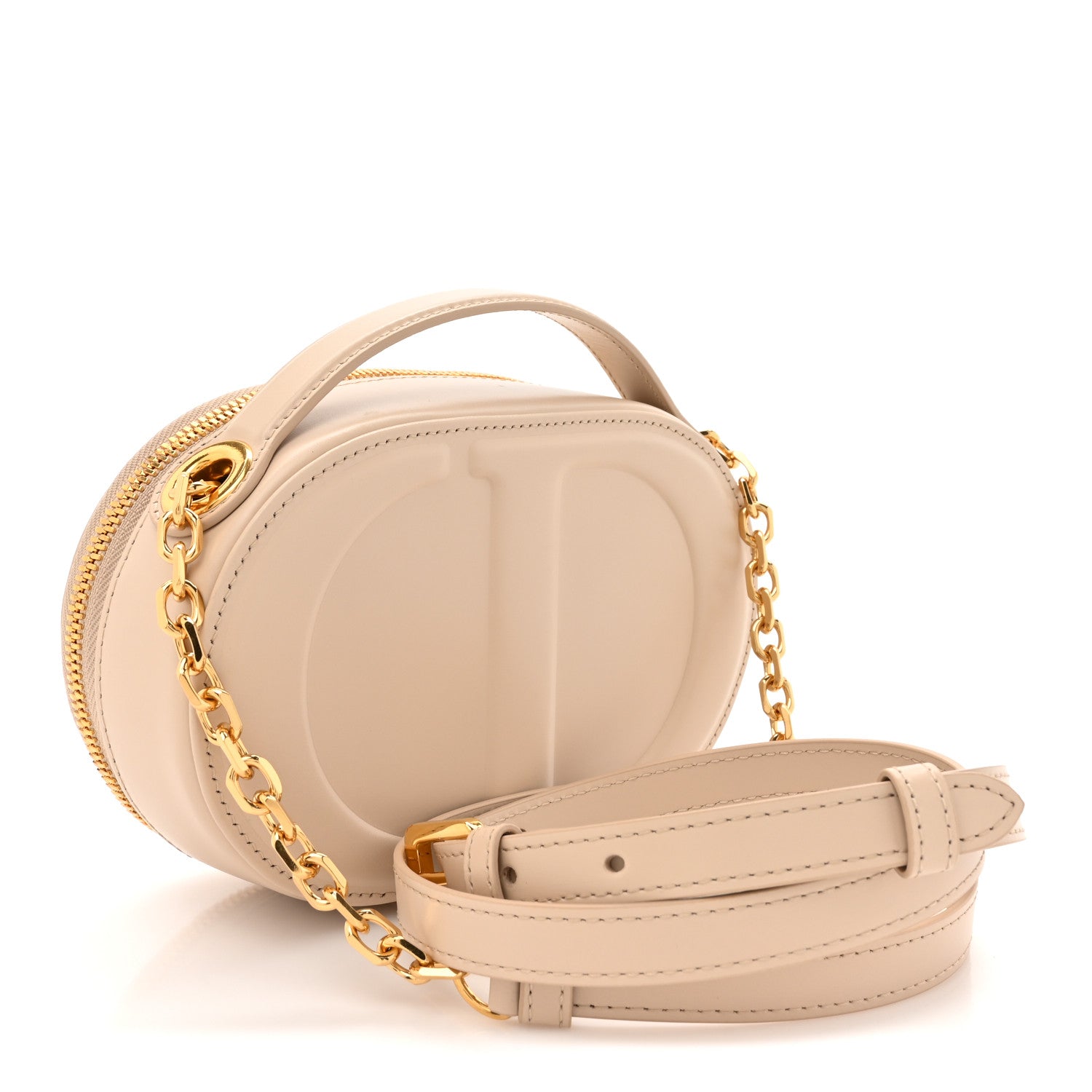 Christian Dior Calfskin CD Signature Oval Crossbody Camera Bag Caramel Beige 3 of 10