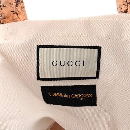 Gucci X COME DE GARCONS Plastic Web Floral Paper Shopper Tote 6 of 9