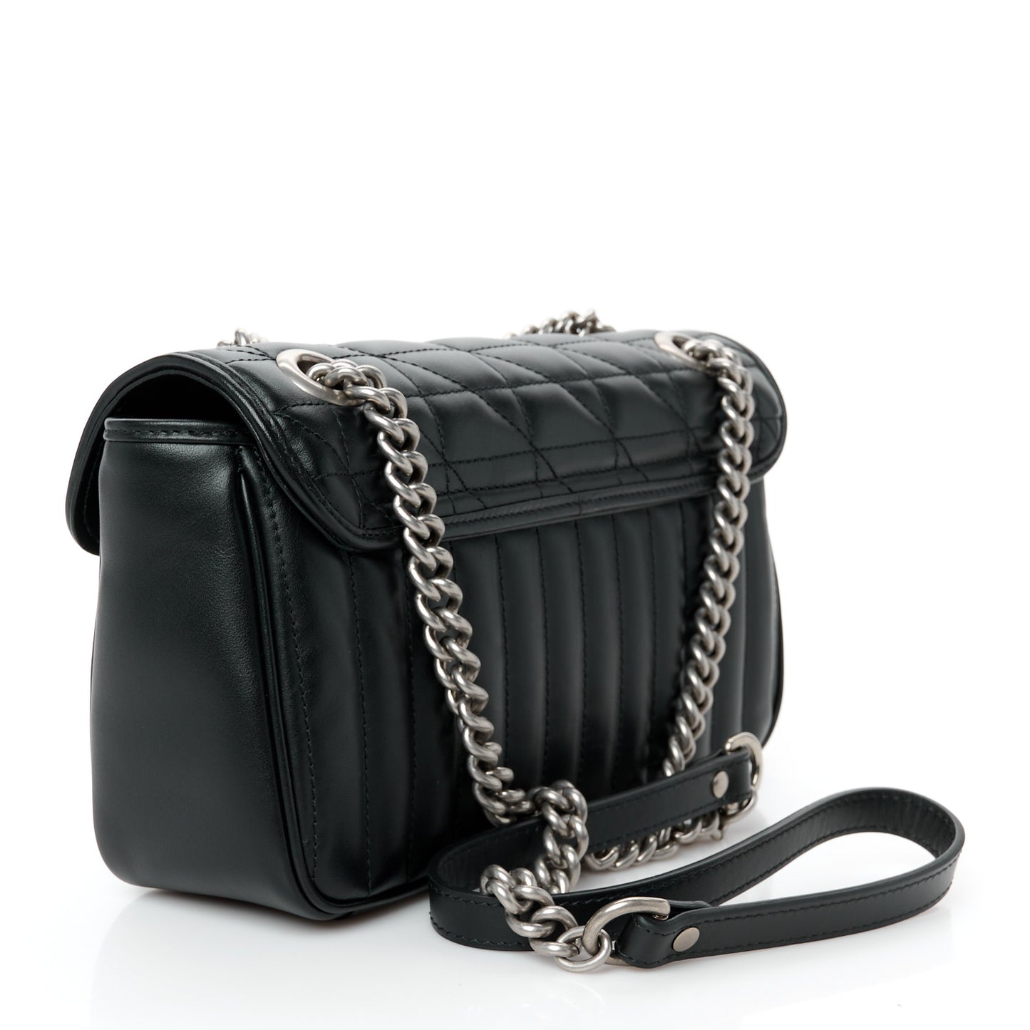 Calfskin Matelasse Aria Small GG Marmont Shoulder Bag Black