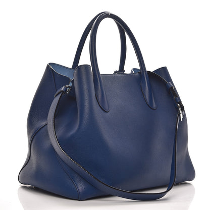 Christian Dior Supple Grained Calfskin Large Open Bar Tote Blue 4 of 12
