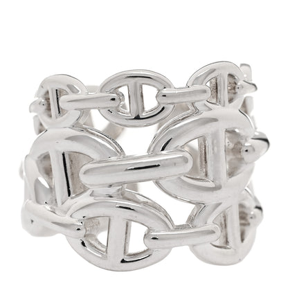 Hermes Sterling Silver GM Chaine d'ncre Enchainee Band Ring 53 6.25 1 of 6