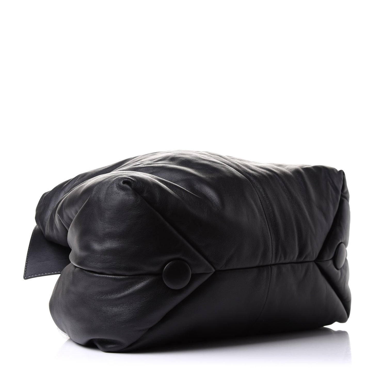 Lambskin Large Puffy Tobo Tote Black