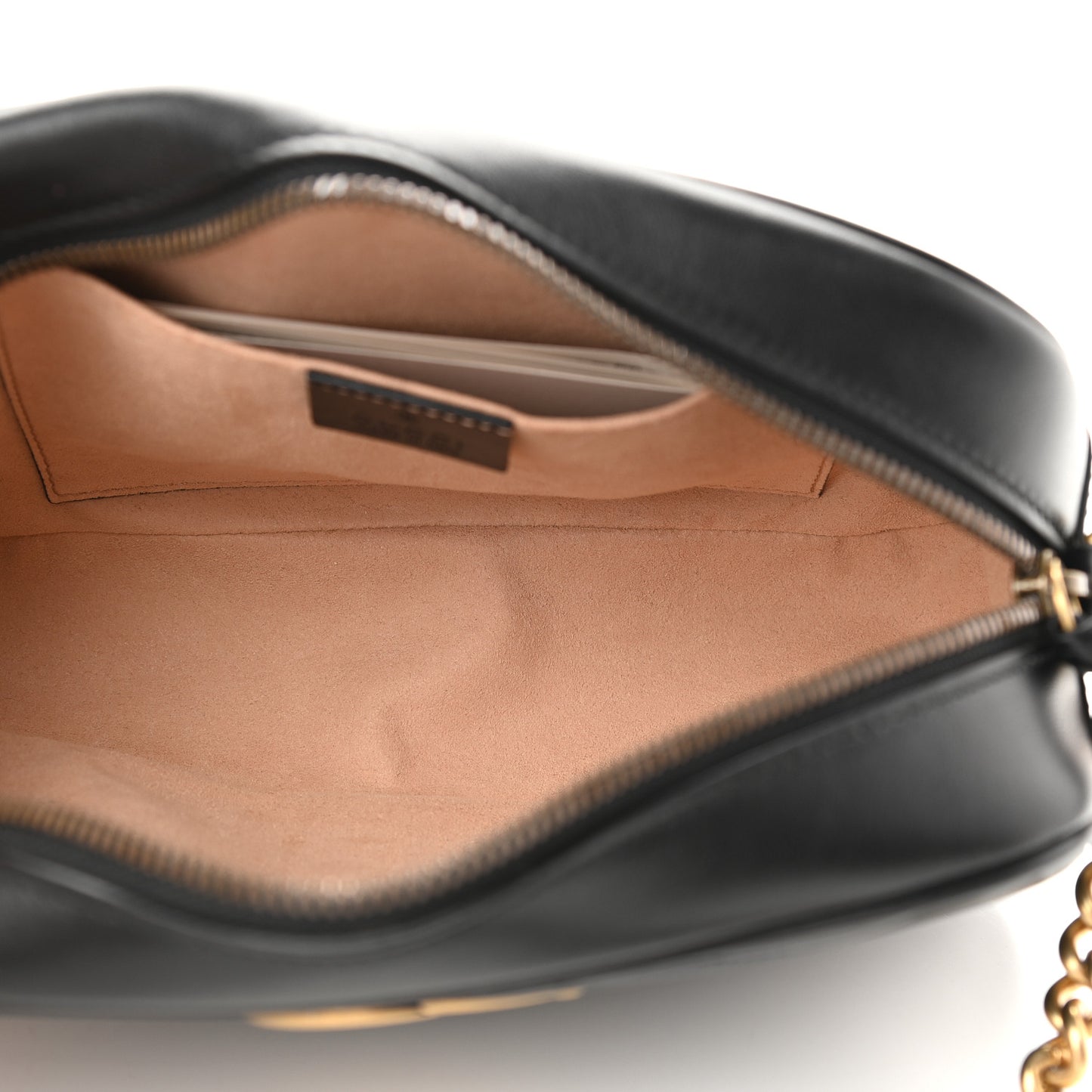 Calfskin Matelasse Small GG Marmont Chain Shoulder Bag Black