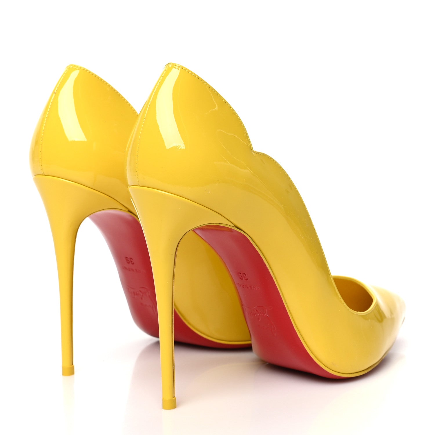 Christian Louboutin Patent Hot Chick 100 Pumps 39 Citrus 4 of 7