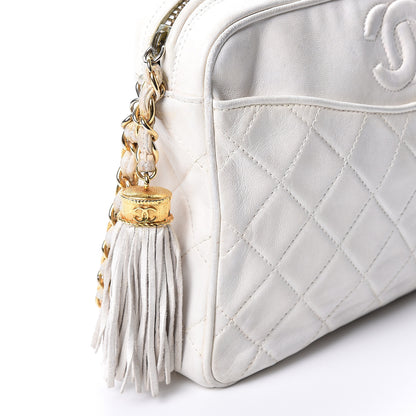 Chanel Lambskin Quilted Tassel Camera Case White 8 of 13