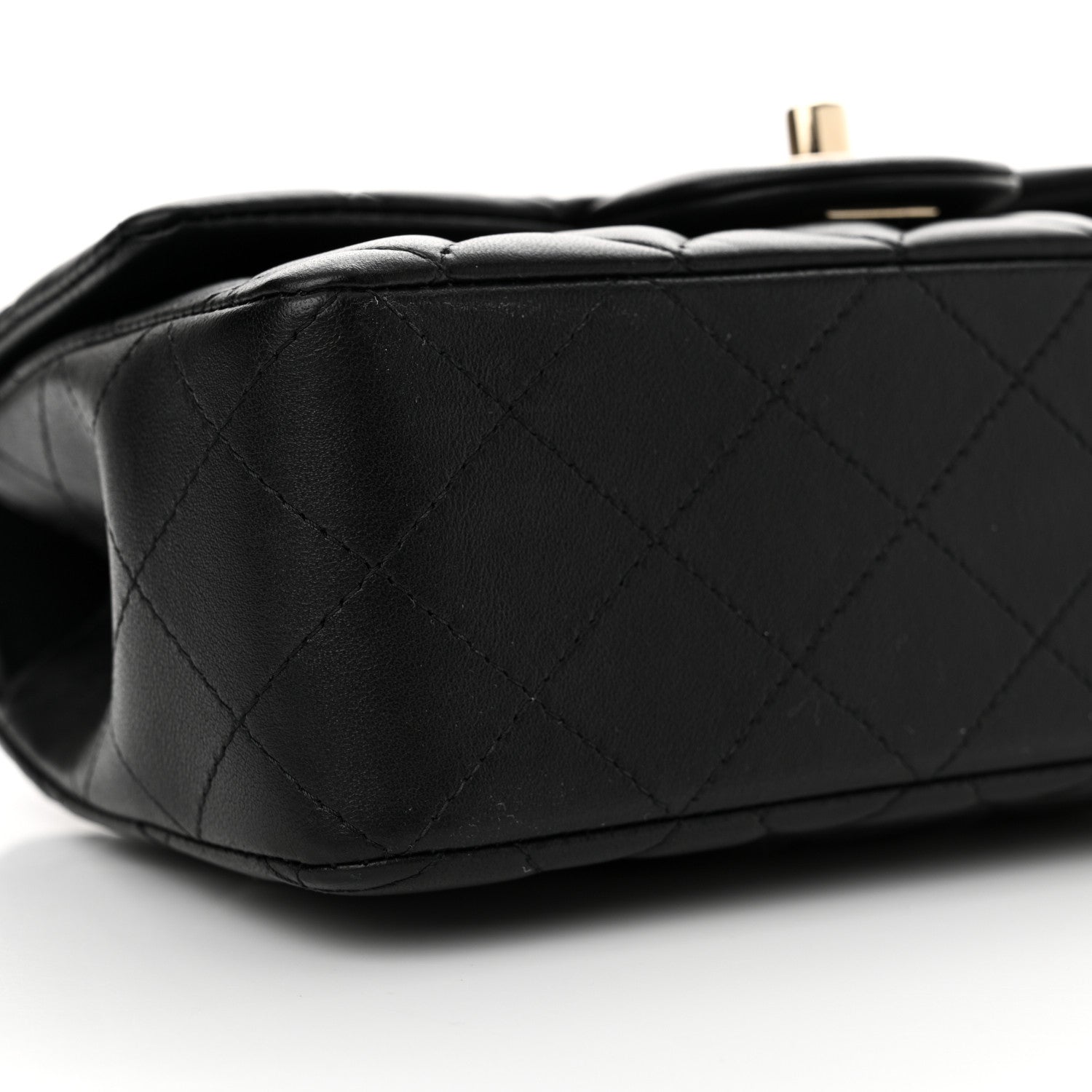 Chanel Lambskin Quilted Mini Top Handle Rectangular Flap Black 9 of 10