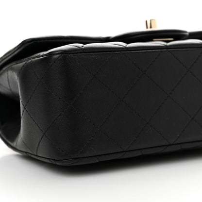 Chanel Lambskin Quilted Mini Top Handle Rectangular Flap Black 9 of 10