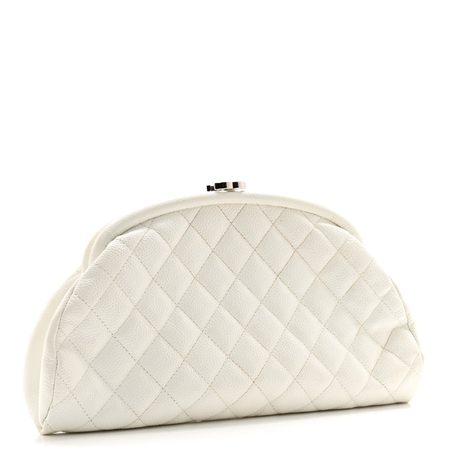 Caviar Quilted Timeless Clutch White