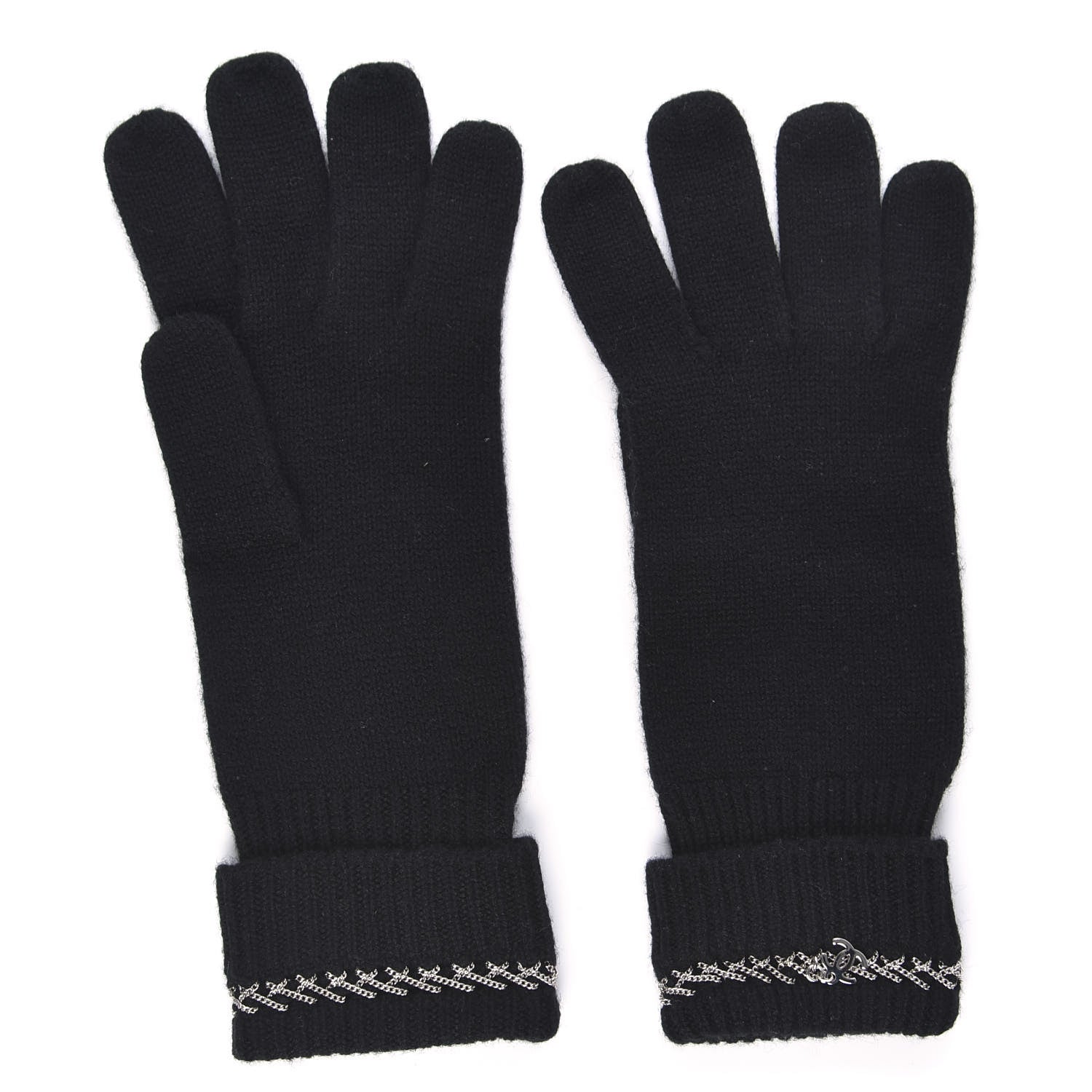 Chanel Cashmere Chain CC Gloves Black 2 of 4