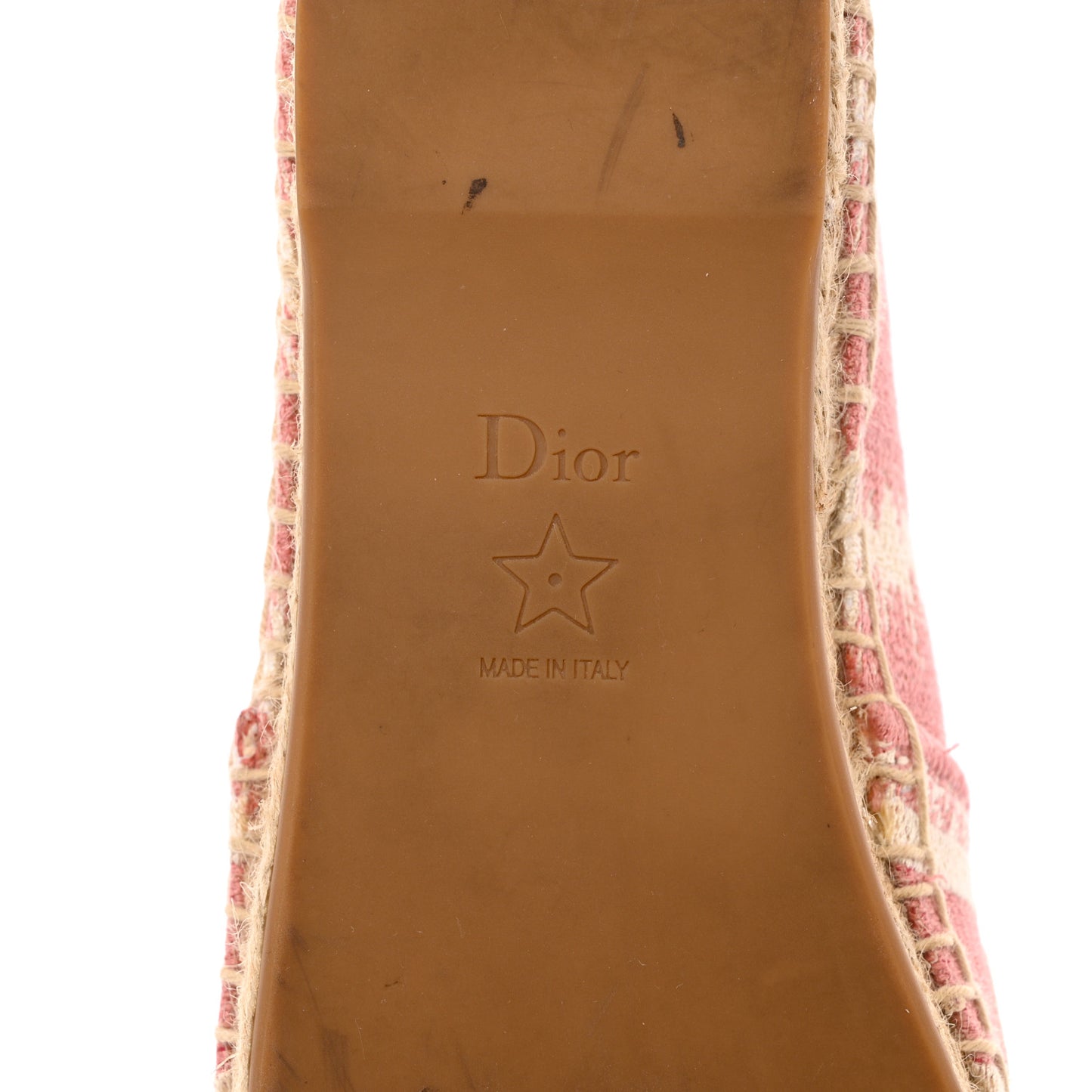 Cotton Embroidered D-Stripes Granville Espadrille 37 Deep Nude