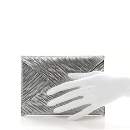 Louis Vuitton Metallic Epi Invitation Envelope Clutch Silver 2 of 6