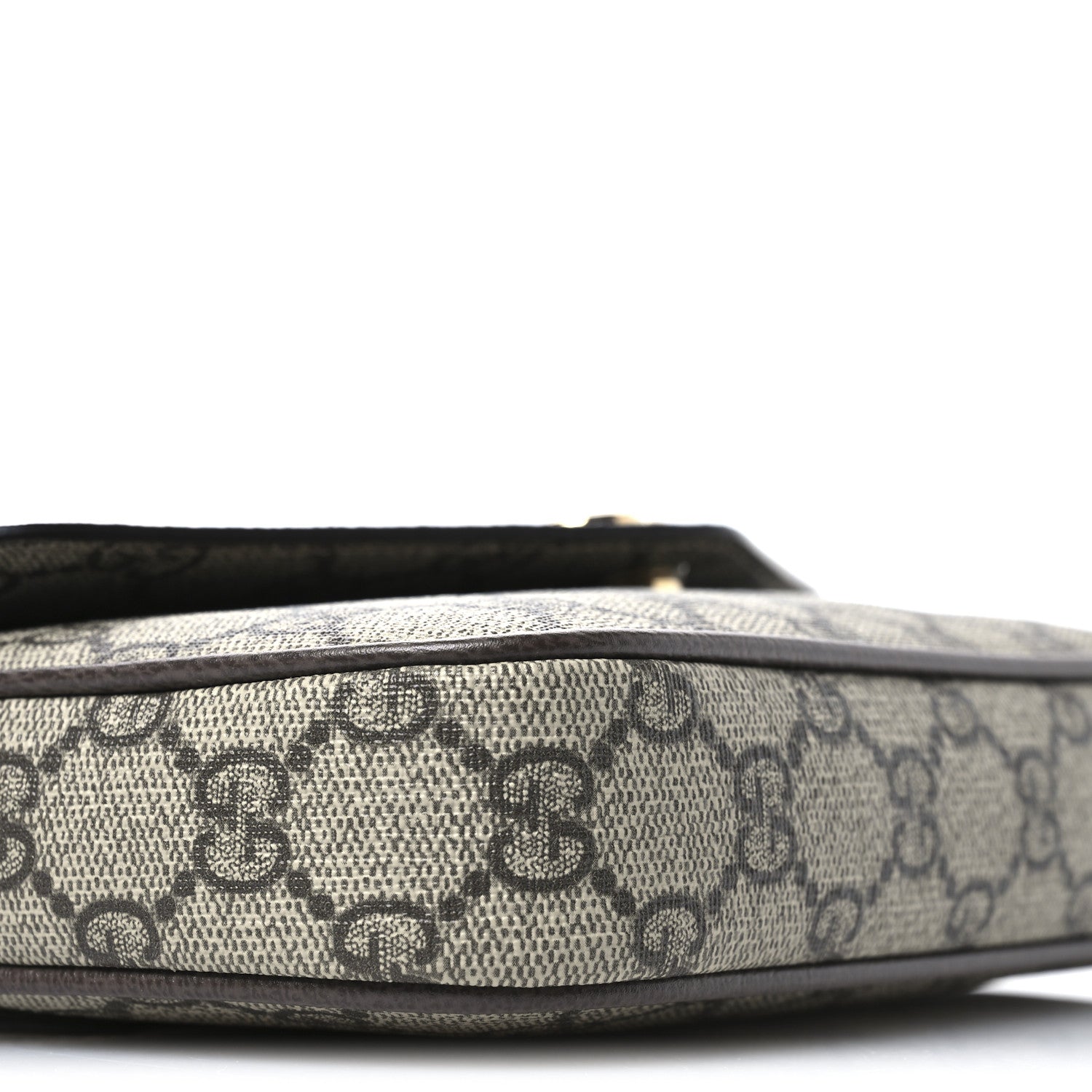 Gucci GG Supreme Monogram Textured Dollar Calfskin Web Mini Ophidia Envelope Shoulder Bag Beige Ebony New Acero 8 of 10