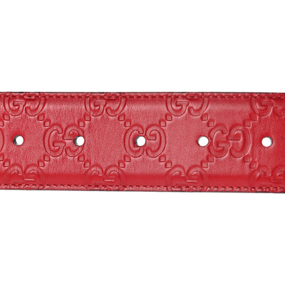 Gucci Guccissima Signature Interlocking G 40mm Belt 95 38 Hibiscus Red 3 of 6