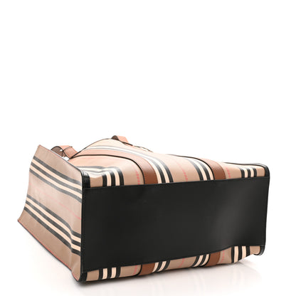 Burberry E-Canvas Stripe Book Tote Tan Archive Beige 4 of 9