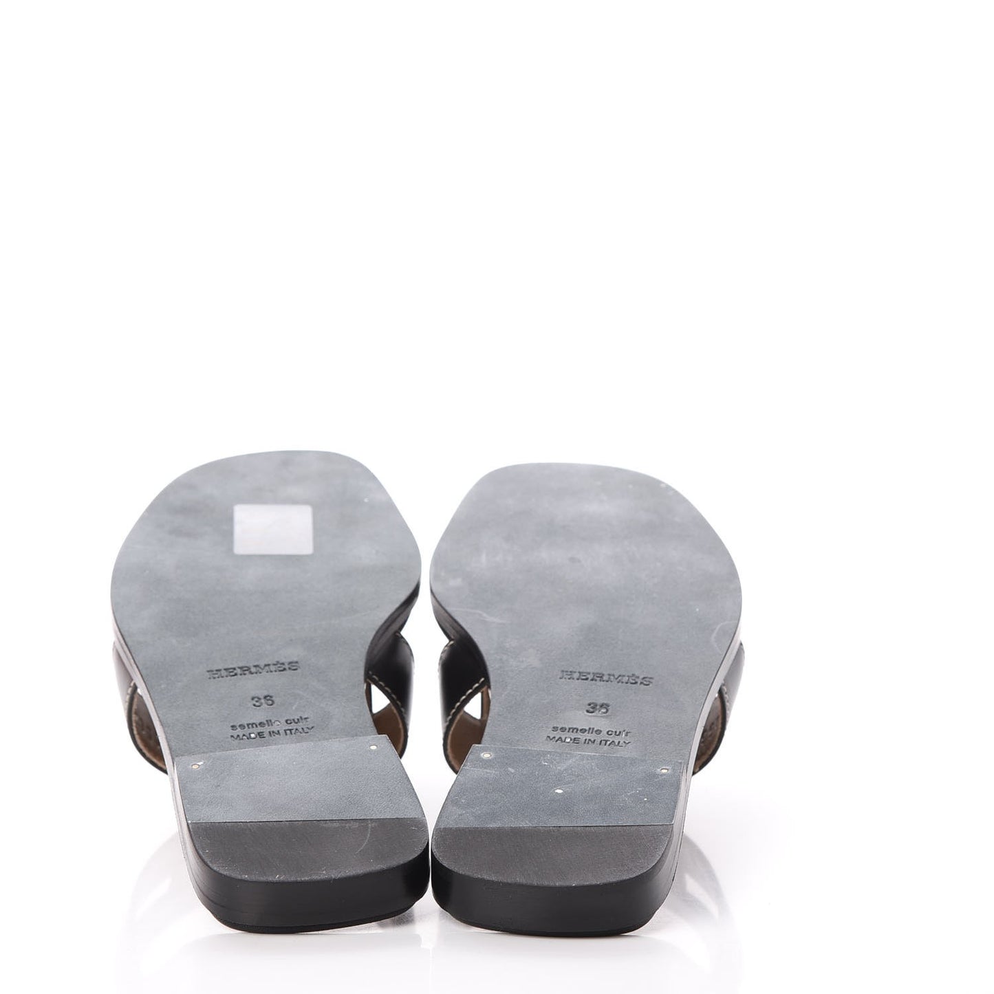 Box Calfskin Oran Sandals 36 Black