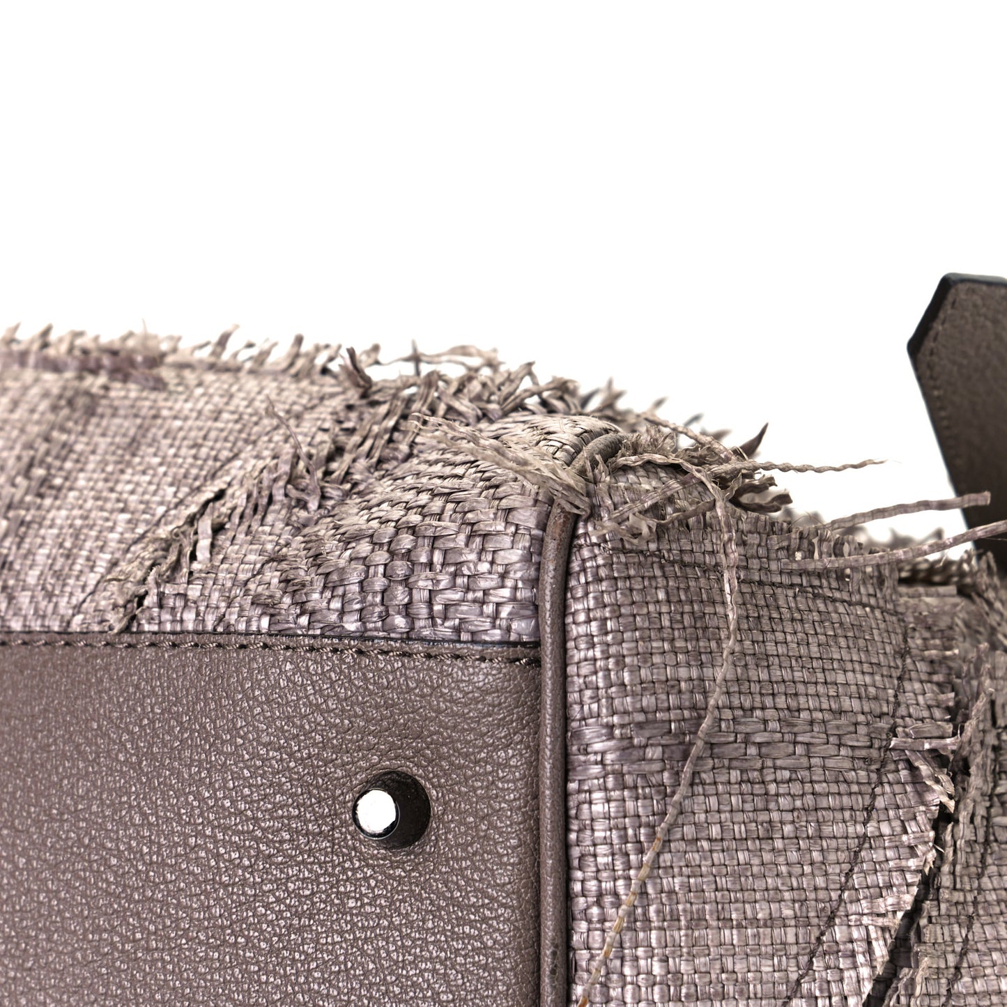 Raffia Prorsum Patchwork Tote Grey