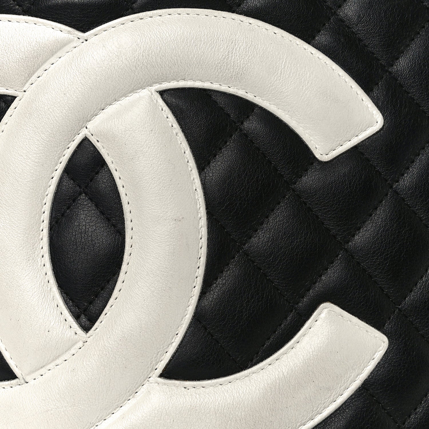 Chanel Calfskin Quilted Large Cambon Tote Black White 12 of 14