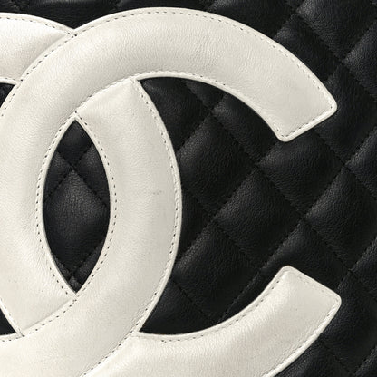 Chanel Calfskin Quilted Large Cambon Tote Black White 12 of 14