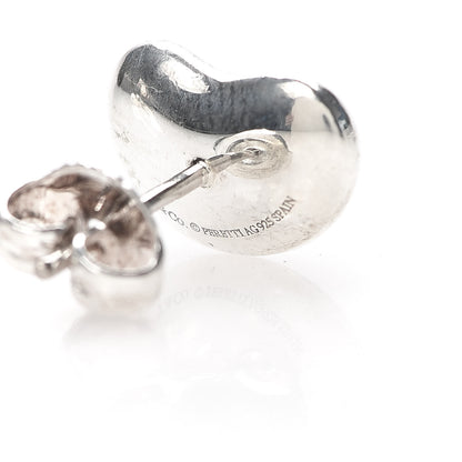 Tiffany Sterling Silver 9mm Elsa Peretti Bean Earrings 4 of 8