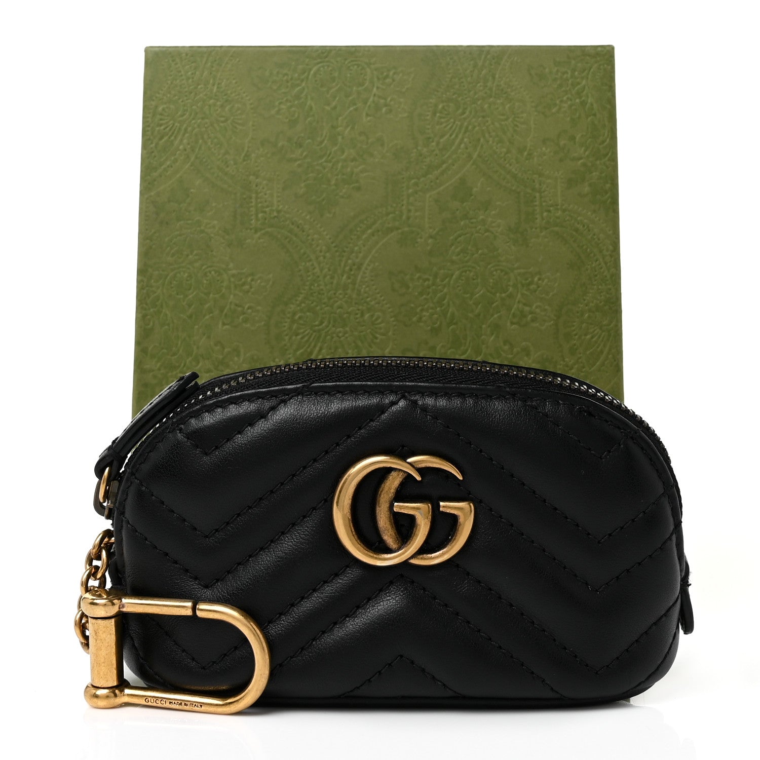 Gucci Calfskin Matelasse GG Marmont Key Pouch Black 10 of 10