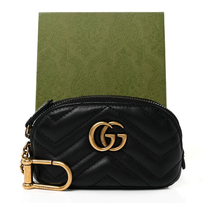 Gucci Calfskin Matelasse GG Marmont Key Pouch Black 10 of 10