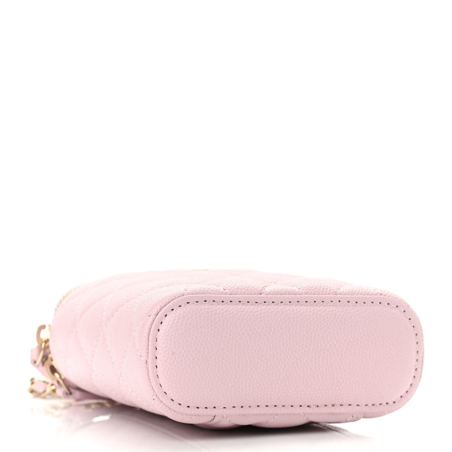 Caviar Quilted Small Vertical Coco Beauty Vanity Case With Chain Light Pink