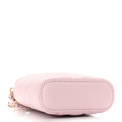 Chanel Caviar Quilted Small Vertical Coco Beauty Vanity Case With Chain Light Pink 4 of 11