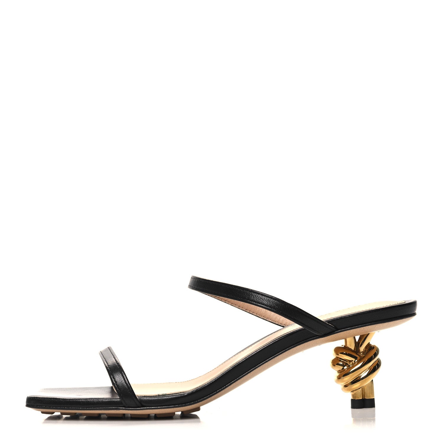 Bottega Veneta Lambskin Knot Mules Sandals 35.5 Black 1 of 7