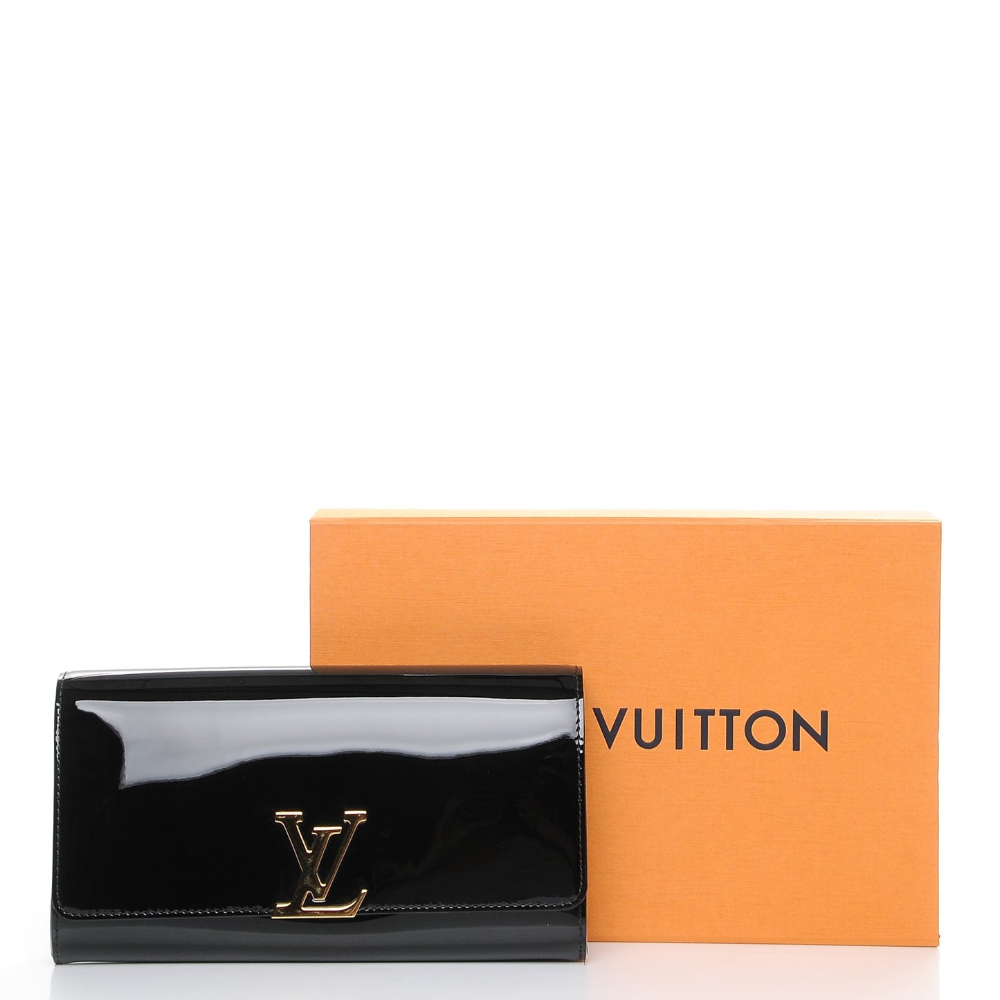 Patent Louise Clutch Black