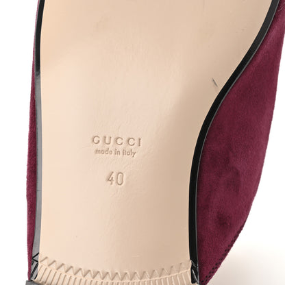 Gucci Suede Cachemire Malaga Kid Womens Princetown Slippers 40 Burgundy 7 of 9