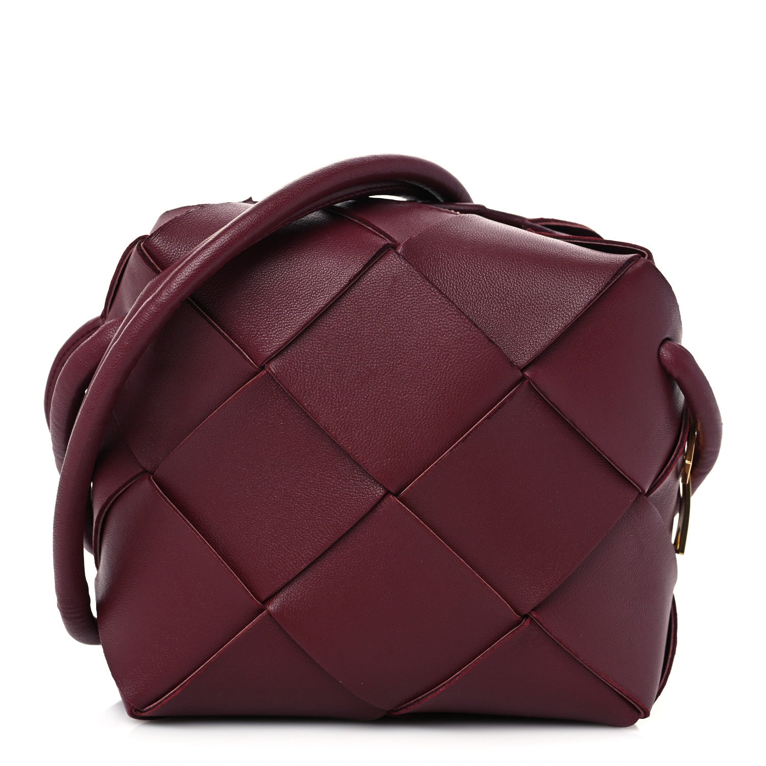 Bottega Veneta Lambskin Maxi Intrecciato Mini Cassette Camera Bag Bordeaux 1 of 7